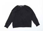 PEPA Womens Black Crew Neck 100% Cotton Pullover Jumper Size L