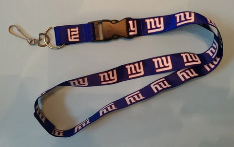 New York Giants Football NFL Lanyard Detachable Key Ring w/ Safety Catch At Back Cover