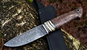 A.Maruschin Russland Outdoor Messer Damast Stahl HRC 62Handarbeit Шершень - Bild 1 von 10