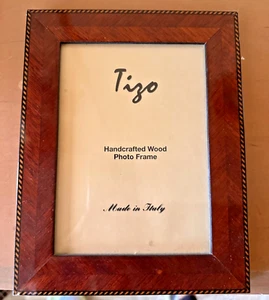 Vintage Tizo Handcrafted Wood Photo Frame For 5”x7”Photo. Made In Italy - Picture 1 of 9