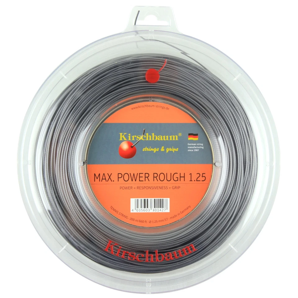 Kirschbaum MAX POWER ROUGH 17 1.25mm (Silver) 200m 660ft Reel Tennis String
