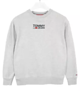 Tommy Hilfiger Jeans Sweatshirt Herren Klein Rundhals Melange Pullover Kunstwerk - Bild 1 von 9