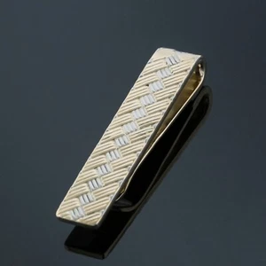 Tiffany & Co. Soporte vintage con clip/corbata tejido para cesta de oro blanco y amarillo de 14 K - Imagen 1 de 4