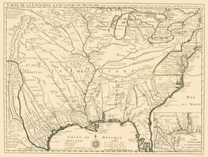 Mapa histórico del estado - Territorios circundantes de Louisiana - Delifle 1718 - 23 x 30 - Imagen 1 de 20