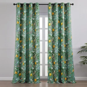 Floral Two Pages Curtains 84 Inches Long Drapes,Vintage French Country Gromme... - Picture 1 of 12