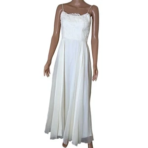 House of Bianchi wedding dress beaded sleeveless spaghetti strap IVORY SZ 10  - Picture 1 of 11