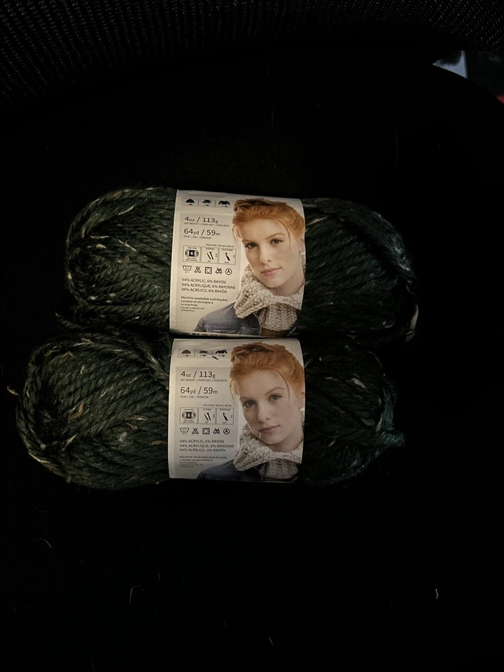 (2) Madejas Marca León Ciudad Natal Hilado Verde Oscuro Riverdale Tweed Acrílico Foto 1 de 1