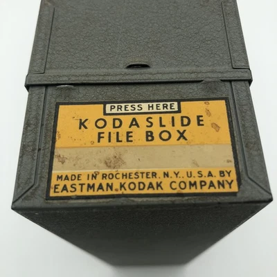 VTG KODAK KODASLIDE 4 Dividers FILE SLIDE STORAGE Box METAL ——456—— - Image 1 of 4
