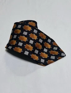 Secours Herren Krawatte 59 Zoll Italienische Seide Hergestellt in den USA Schwarz Gold (L: T3) - Bild 1 von 9