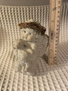 1991 Cherub With Lamb-Hand Crafted By Cast Art Industries - Picture 1 of 3