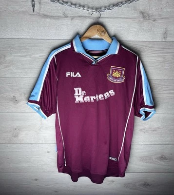 MEN'S VERY RARE SOCCER JERSEY MEN FILA WEST HAM UNITED DR MARTERS SPORT - Image 1 of 4