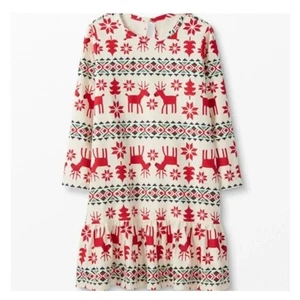 Hanna Andersson Dear Flannel Holiday Nightgown Fair Isle Size 120cm 6-7Y - Picture 1 of 8