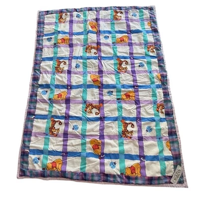 Cobertor de colcha Winnie the Pooh feito à mão patchwork berço bebê criança - Imagem 1 de 4