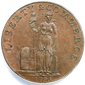 Gettone centesimo 1795 ANACS AU 58 Talbot Allum & Lee - Foto 1 di 3