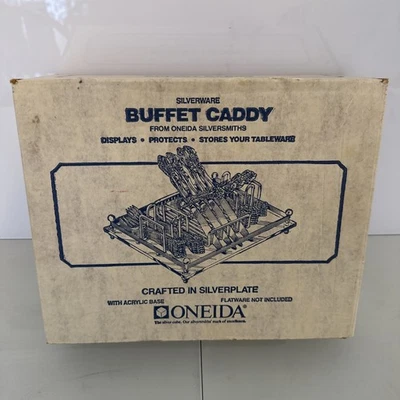 Caddy buffet de cubiertos Oneida vintage plateado NUEVO EN CAJA Foto 1 de 4