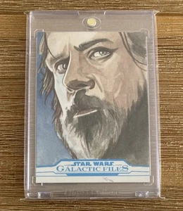 2018 Star Wars Galactic Files Luke Skywalker sketch by Tina Berardi - Picture 1 of 2