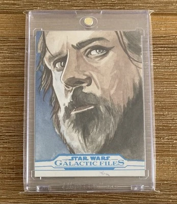 2018 Star Wars Galactic Files Luke Skywalker sketch by Tina Berardi - Image 1 of 2