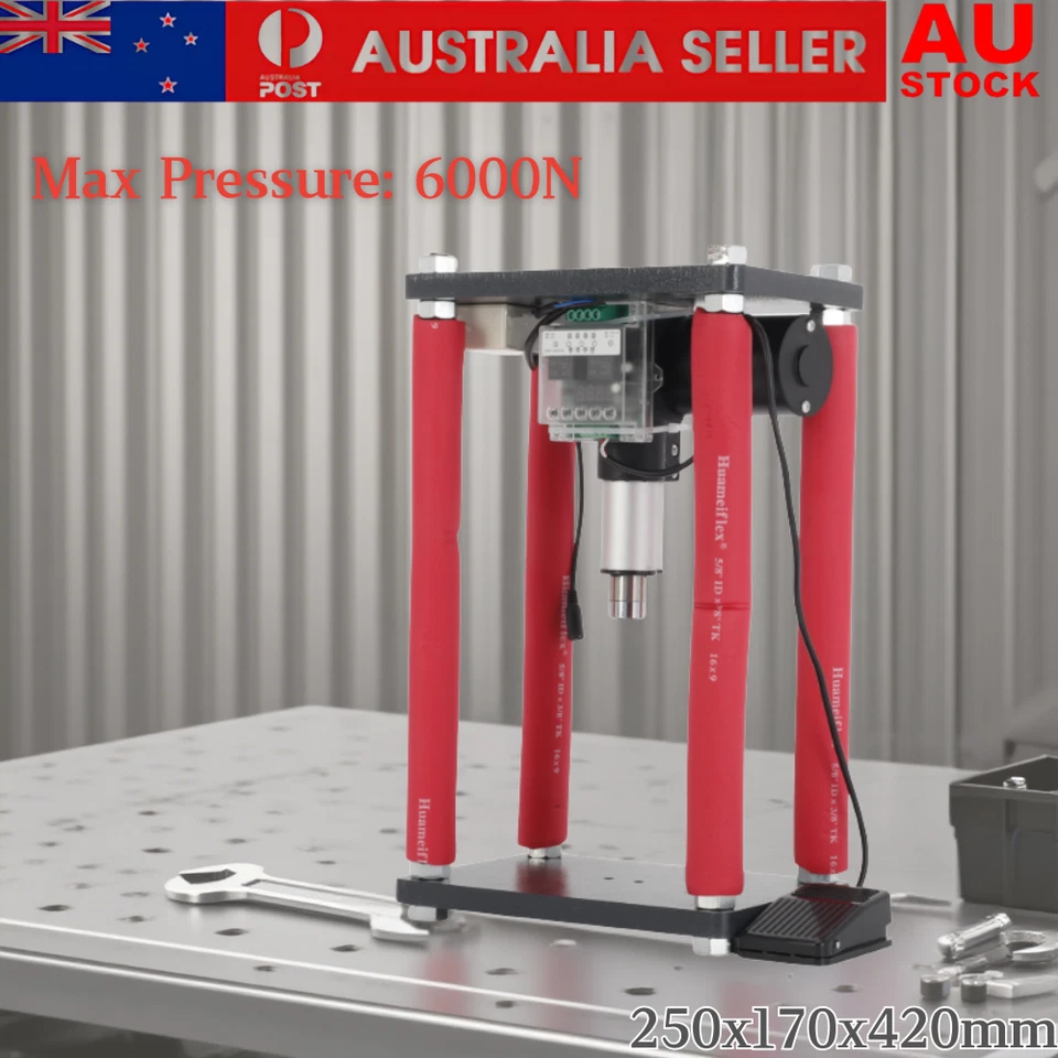 Max 6000N Mini Electric Hydraulic Press Machine Desktop W/ Foot Switch Low Noise - image 1 of 4