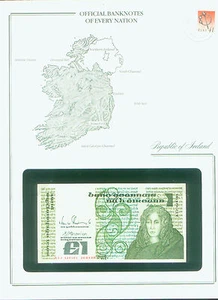 BANCONOTE DI OGNI NAZIONE IRLANDA BANCONOTA £1 PUNT P-70d del 1988 in BUSTA - Foto 1 di 5