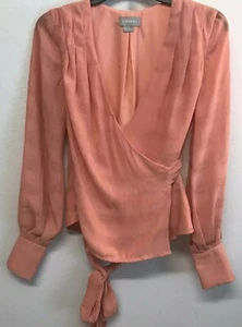 Camisa envolvente Finders talla XXS manga larga rosa coral para mujer Top corre más grande - Imagen 1 de 8