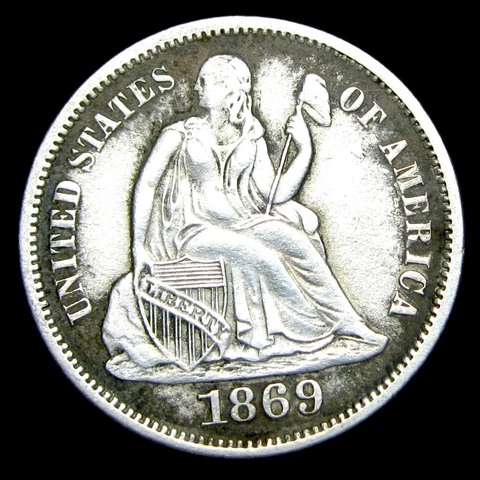 1869-S Seated Liberty Dime Silver  ---- Nice Details Type Coin ---- #BB210 Cover