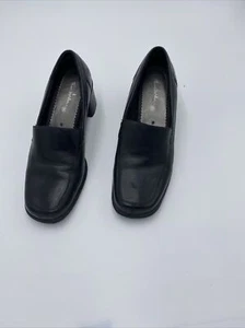 Thom McAn schwarze Leder-Halbschuhe 2 Zoll abheilt 9 breit - Bild 1 von 12