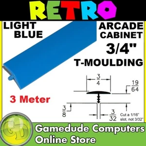 T-Moulding Light BLUE 3/4inch/18mm (Sold per 3Meter) for Arcade Cabinets - 06 - Picture 1 of 1