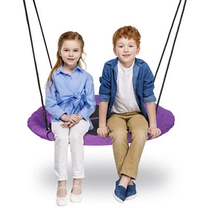 40" Saucer Tree Swing Adjustable Rope Safe to Use 800lbs Purple Swing Platform - Picture 1 of 16