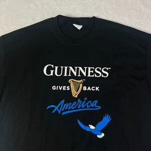 Guiness T-Shirt Mens XL Black Alcohol Beer Mens USA America Eagle St. Patrick's - Picture 1 of 10