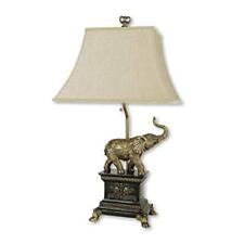 ORE International 8203 Elephant Design Polyresin Accent Table Lamp Antique Gold