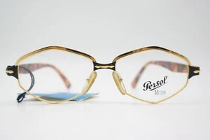 Vintage Brille Persol ATHENA MD Gold Schwarz Braun Eckig Brillengestell - Picture 1 of 6