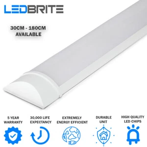 LED Batten Light 3000K Warm Light Fluorescent Strip Light Slim Fitting LEDBRITE - Afbeelding 1 van 7