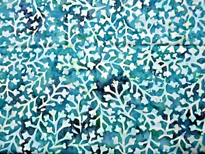Moda BATIKS #20002"TOURQUOISE & AQUA FLORAL" BTY - Picture 1 of 1