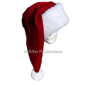 Längliche 27" LYONS Samt Luxus Samt Weihnachtsmann Mütze Kostüm Satin gefüttert Neu - Bild 1 von 10