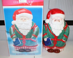 Home for the Holidays Sleepy Santa Cookie Jar 12 Days of Christmas - Picture 1 of 4