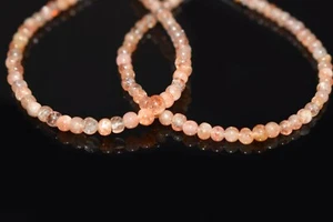 Piedras preciosas redondas lisas de ágata natural de 3-4 mm cuentas sueltas de 5,5" para la fabricación de joyas - Imagen 1 de 4