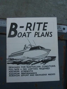 1970'S B-RITE BOAT PLANS ORIGINAL SALES BROCHURE - Picture 1 of 5