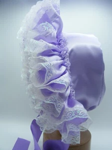ADULT BABY SISSY BONNET ALL SATIN COLOURS COSPLAY LOLITA FANCY DRESS ROLE PLAY - Picture 1 of 5
