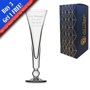 Personalised Engraved Champagne Royal Flute Birthday Gift Anniversary Wedding - Picture 1 of 2