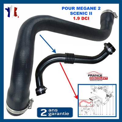 Durite de Suralimentation Turbo Echangeur pour Megane 2 Scenic II 1.9 DCI 120 - Photo 1/4