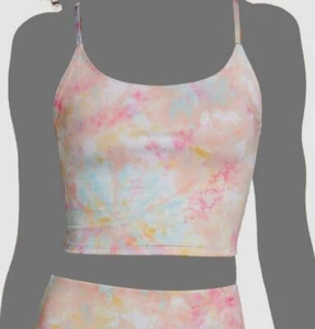 $49 Onzie Women's White Tie-Dye Belle Cami Yoga Crop Light Camisole Size M/L - Picture 1 of 1