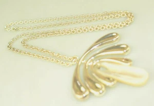 VINTAGE STERLING SILVER RLM ROBERT LEE MORRIS MOP SCULPTURAL PENDANT 22" CHAIN - Picture 1 of 5