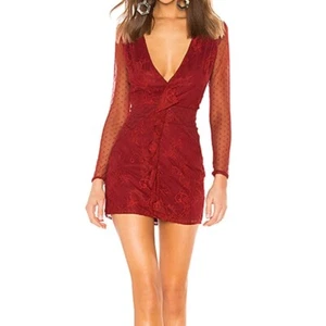 Lovers & Friends Damen Minikleid Rot Größe XXS Collette Langarm Tief - Bild 1 von 12