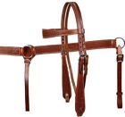 PREMIUM WESTERN LEATHER HORSE HEADSTALL AND BREAST COLLAR SET HAND TOOLED
