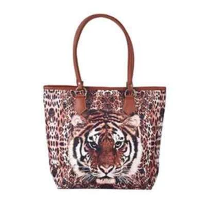Tasche Kaffeefarben Tigermuster Muster - Bild 1 von 7