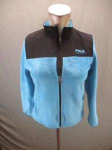 FILA Size M (10-12) Girls Blue Full Zip Stand Collar Hi-Pile Athletic Jacket 611 - Picture 1 of 9