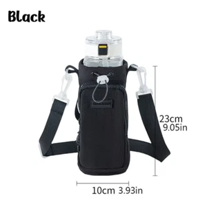 Water Bottle Carrier Bag With Shoulder Strap Insulated Water Bottle Pouch Holder - Picture 1 of 26