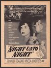 Night Unto Night Movie Release 1940S Print Advertisement Ad 1949 Ronald Reagan