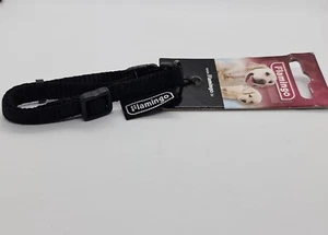Flamingo dog collar Nylon Adjustable Black 10 MM Size 20/30 CM Ref - Picture 1 of 2