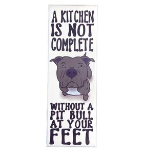 Black Pit Bull Terrier Magnet Dog Portrait Art Gifts Collectible Kitchen Decor - Picture 1 of 12
